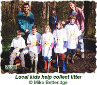 Local kids help collect litter