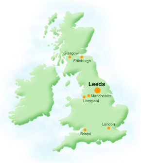 Map Of England Showing Leeds Fgvw - About The Woods - Gvw - Location Details & Maps