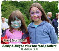 Emily and Megan visit the face painters