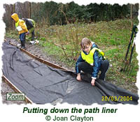 Putting down the path liner