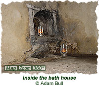 Inside the bath house